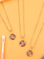 thumb Copper With Cubic Zirconia Classic Round letter Necklaces 1