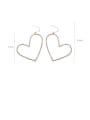 thumb Alloy With Gold Plated Simplistic Hollow Heart Hook Earrings 2