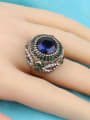 thumb Exaggerated Retro style Blue Resin Rhinestones Alloy Ring 1