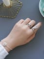 thumb Sterling Silver personalized retro twist fringed free size ring 1