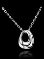 thumb Simple 925 Sterling Silver Hollow Geometry Zircon Necklace 0