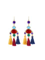 thumb Colorful Tassel Women Drop Chandelier earring 0