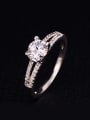 thumb 2018 Copper Alloy White Gold Plated Simple style Zircon Engagement Ring 0
