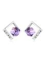 thumb Fashion austrian Crystals Hollow Cube Alloy Stud Earrings 3