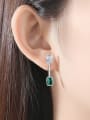 thumb 925 Sterling Silver With  Cubic Zirconia  Delicate Geometric Drop Earrings 1