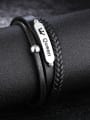 thumb Fashion Black Artificial Leather Woven Bracelet 2