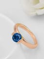 thumb Blue Round Shaped Swiss Zircon Ring 2