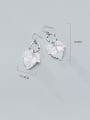 thumb 925 Sterling Silver With Platinum Plated Simplistic Leaf Hook Earrings 2