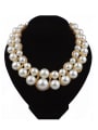 thumb Exaggerated Gold Plated Imitation Pearls Alloy Necklace 0