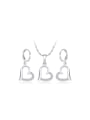thumb Copper Alloy White Gold Plated Fashion Love Two Pieces Zircon Jewelry Set 0