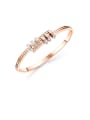 thumb Stainless Steel With Rose Gold Plated Simplistic Irregular Bangles 0