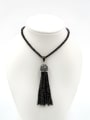 thumb Simple Tassels Natural Crystal Beads Sweater Chain 3