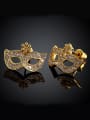 thumb Personalized Mask Gold Plated Stud Earrings 1