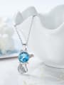 thumb Fashion Blue austrian Crystal Kitten Necklace 2