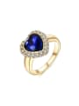 thumb Women Blue Heart Shaped Zircon Ring 0