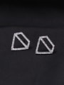 thumb Copper With White Gold Plated Simplistic Geometric Stud Earrings 1