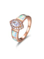 thumb Colorful Opal Zircons Rose Gold Plated Women Ring 0