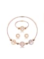 thumb Alloy Imitation-gold Plated Simple style Rhinestones Circles Three Pieces Jewelry Set 0