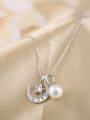 thumb Freshwater Pearl Star Moon Pendant Clavicle Necklace 2