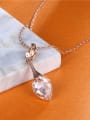 thumb Elegant Rose Gold Plated Heart Shaped Glass Bead Necklace 1