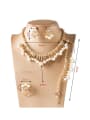 thumb 2018 Artificial Pearl Rhinestones Four Pieces Jewelry Set 2