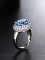 thumb Exaggerated Shiny Sapphire Gemstone Engagement Ring 2