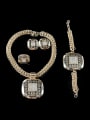 thumb 18K Hollow Square Colorfast Four Pieces Jewelry Set 1