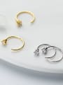 thumb Silver Mini single Zricon earrings (gold silver two color optional) 2