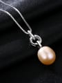 thumb Pure silver 10-11mm natural pearl necklace 2