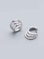 thumb Simply Style Three Layer Design Round Shaped S925 Silver Clip Earrings 0