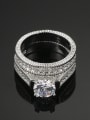 thumb Micro Pave Zircons Noble White Gold Plated Ring 2