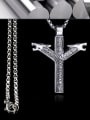 thumb Stainless Steel With Antique Silver Plated Trendy Cross  head of a wolf Necklaces 2