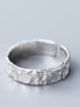thumb 925 Sterling Silver With Platinum Plated Simplistic Irregular Pattern Free Size  Rings 3