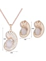 thumb 2018 Alloy Imitation-gold Plated Fashion Oval Artificial Stones Two Pieces Jewelry Set 3