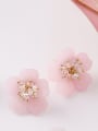 thumb Alloy With Rose Gold Plated Simplistic Flower Stud Earrings 3