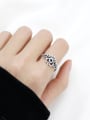 thumb Sterling silver retro hollow heart free size ring 2