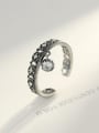 thumb Thai Silver With  Cubic Zirconia  Vintage Geometric  Free Size Rings 2