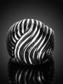 thumb Punk Style Stripe Design Stainless Steel Ring 2