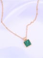 thumb Titanium With Gold Plated Simplistic Square Necklaces 2