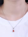 thumb Trendy Red Water Drop Shaped Glass Necklace 1