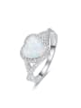 thumb Fashion Opal stone Cubic Zirconias Heart 925 Silver Ring 2