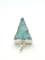 thumb Simple Blue Natural Crystal Triangle Silver Pendant 2