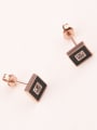 thumb Simple Square Rhinestones Stud Earrings 1