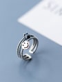 thumb 925 Sterling Silver With Antique Silver Plated Cute smile Face Rings 2