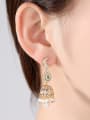 thumb Copper inlaid AAA cubic zirconia Statement Chandelier Earrings 1