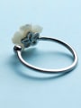 thumb Elegant Open Design Flower Shaped Shell Silver Ring 2