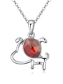 thumb Fashion Zodiac Dog Oval austrian Crystal Pendant Alloy Necklace 1