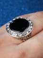 thumb Retro Ethnic style Round Black Enamel Rhinestones Alloy Ring 1