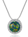 thumb Sterling Silver multicolored round opal  Necklace 3