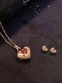 thumb Alloy Imitation-gold Plated Fashion Heart-shaped Two Pieces Jewelry Set 1